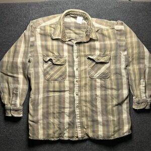 Vintage Field & Stream Flannel Shirt Mens 2X Long Sleeve Button Up Workwear